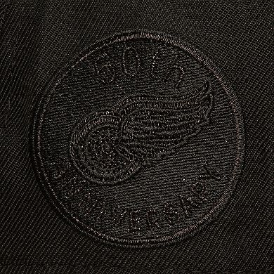 Men's Mitchell & Ness Black Detroit Red Wings Soul Strike Pearl Tonal Snapback Hat