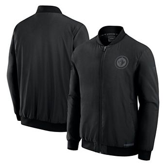 Men's Fanatics Black Winnipeg Jets Authentic Pro Road Full-Zip Bomber Jacket