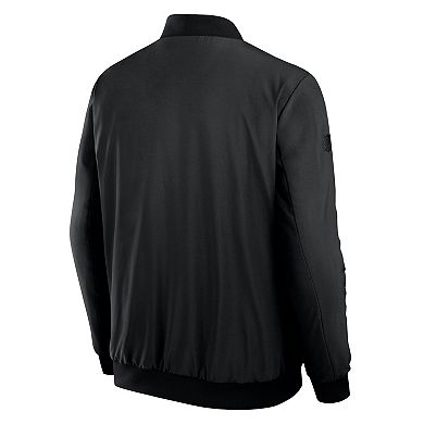 Men's Fanatics Black Winnipeg Jets Authentic Pro Road Full-Zip Bomber Jacket