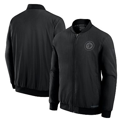Men's Fanatics Black Winnipeg Jets Authentic Pro Road Full-Zip Bomber Jacket