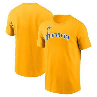 Men's Nike Gold Seattle Mariners Cooperstown Wordmark T-Shirt