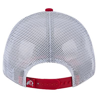 Men's New Era Red Utah Utes Trucker 9FORTY Adjustable Hat