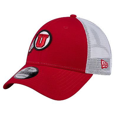 Men's New Era Red Utah Utes Trucker 9FORTY Adjustable Hat