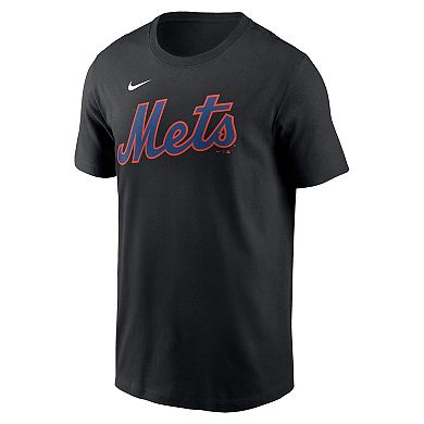 Men's Nike Francisco Lindor Black New York Mets Fuse Name & Number T-Shirt