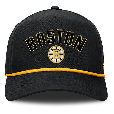 Men's Fanatics Black Boston Bruins Decades Collection A-Frame Rope Adjustable Hat