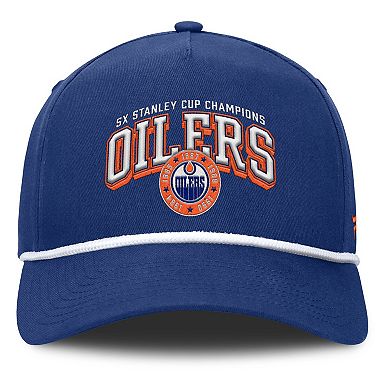 Men's Fanatics Blue Edmonton Oilers Decades Collection A-Frame Rope Adjustable Hat