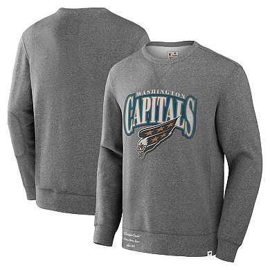 Men's Fanatics Heather Gray Washington Capitals Decades Collection Legendary Fleece Pullover Sweatshirt