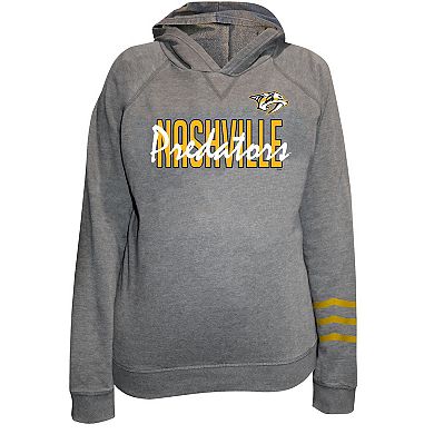 Women's Fanatics Heather Gray Nashville Predators Plus Size Lightweight Fleece Raglan Pullover Hoodie