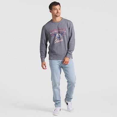 Men's Fanatics Heather Gray Edmonton Oilers Decades Collection Legendary Fleece Pullover Sweatshirt