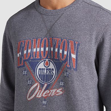 Men's Fanatics Heather Gray Edmonton Oilers Decades Collection Legendary Fleece Pullover Sweatshirt