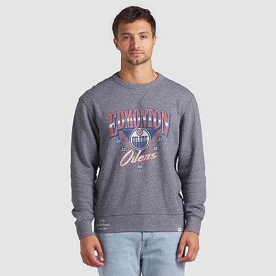Men's Fanatics Heather Gray Edmonton Oilers Decades Collection Legendary Fleece Pullover Sweatshirt
