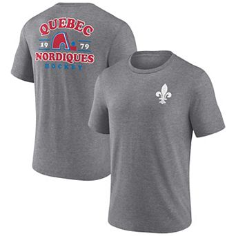 Men's Fanatics Heather Gray Quebec Nordiques Vintage Hockey Winger Tri-Blend T-Shirt