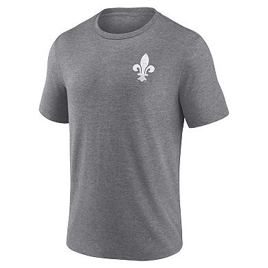 Men's Fanatics Heather Gray Quebec Nordiques Vintage Hockey Winger Tri-Blend T-Shirt