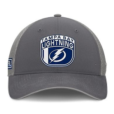 Men's Fanatics Gray Tampa Bay Lightning Authentic Pro Home Ice Trucker Adjustable Hat