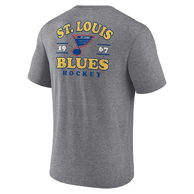 Men's Fanatics Heather Gray St. Louis Blues Winger Tri-Blend T-Shirt