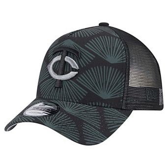 Men's New Era Black Minnesota Twins 9FORTY A-Frame Trucker Adjustable Hat