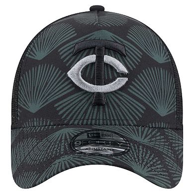 Men's New Era Black Minnesota Twins 9FORTY A-Frame Trucker Adjustable Hat