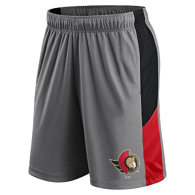 Men's Fanatics Gray Ottawa Senators Primary Logo Shorts