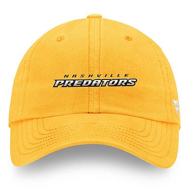 Men's Fanatics Gold Nashville Predators Wordmark Core Fundamental Adjustable Hat