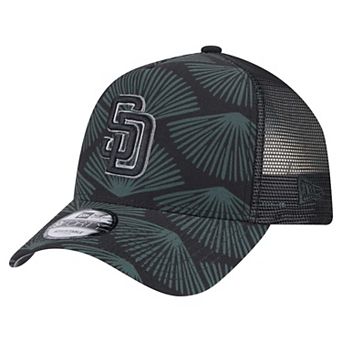 Men's New Era Black San Diego Padres 9FORTY A-Frame Trucker Adjustable Hat