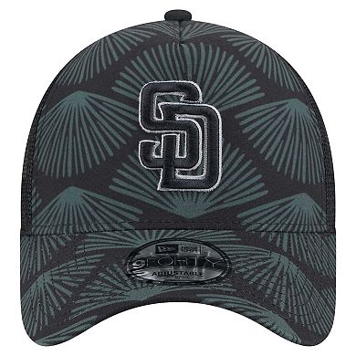 Men's New Era Black San Diego Padres 9FORTY A-Frame Trucker Adjustable Hat