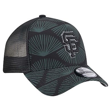 Men's New Era Black San Francisco Giants 9FORTY A-Frame Trucker Adjustable Hat