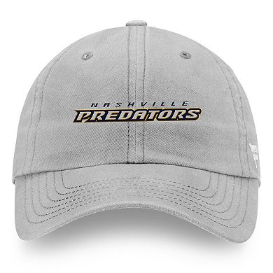 Men's Fanatics Gray Nashville Predators Wordmark Core Fundamental Adjustable Hat