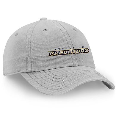 Men's Fanatics Gray Nashville Predators Wordmark Core Fundamental Adjustable Hat
