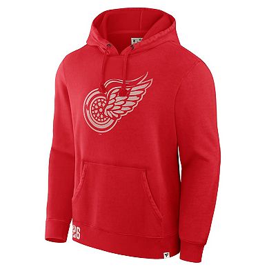 Men's Fanatics Red Detroit Red Wings Decades Collection Tradition Fleece Pullover Hoodie