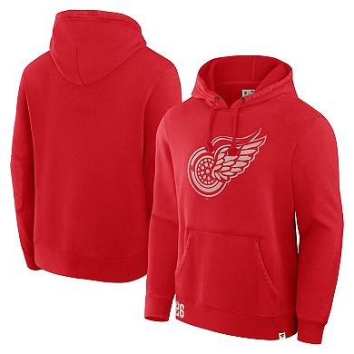 Men's Fanatics Red Detroit Red Wings Decades Collection Tradition Fleece Pullover Hoodie