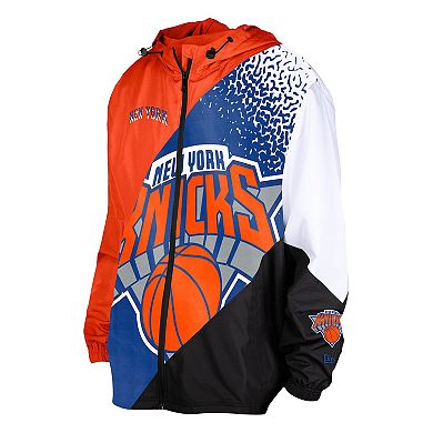 Men's New Era Orange New York Knicks 2024/25 City Edition Full-Zip Windbreaker Jacket