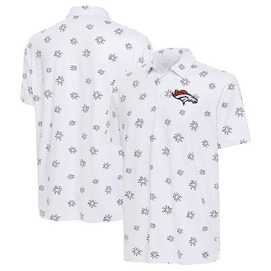 Men's Antigua White Denver Broncos Fireworks Polo
