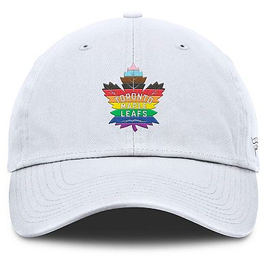 Men's Fanatics White Toronto Maple Leafs PRIDE Adjustable Hat