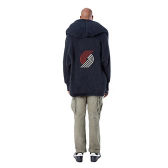 Unisex The Best Lounger in the World By Jill Martin Black Portland Trail Blazers Oversized Open-Front Hoodie Sweater