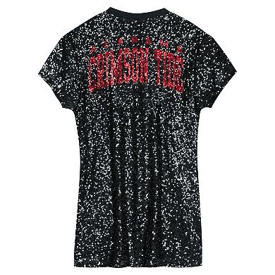 Girls Youth Black Alabama Crimson Tide Sequin V-Neck Dress
