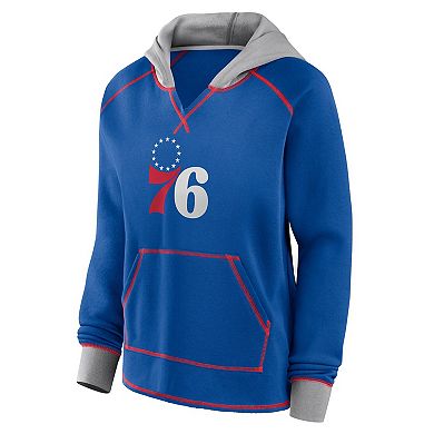 Women's Logo Athletic Royal Philadelphia 76ers Boom Pullover Hoodie