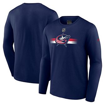 Men's Fanatics Navy Columbus Blue Jackets Authentic Pro Secondary Long Sleeve T-Shirt