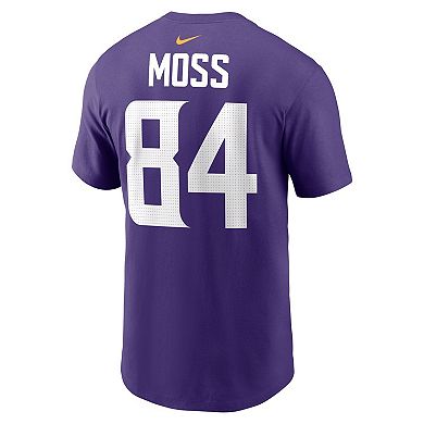 Men's Nike Randy Moss Purple Minnesota Vikings Retired Player Name & Number T-Shirt