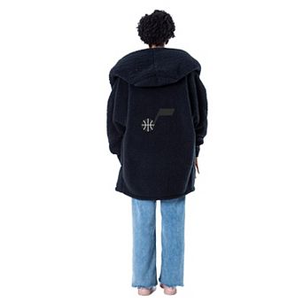 Unisex The Best Lounger in the World By Jill Martin Black Utah Jazz Oversized Open-Front Hoodie Sweater