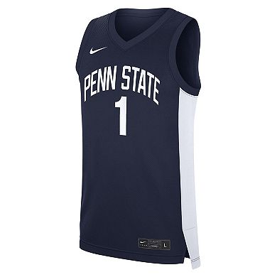 Men's Nike #1 Navy Penn State Nittany Lions Road Replica Jersey