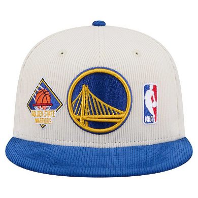 Men's New Era Cream Golden State Warriors Two-Tone 9FIFTY Snapback Hat