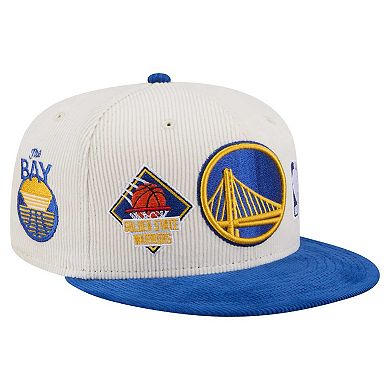 Men's New Era Cream Golden State Warriors Two-Tone 9FIFTY Snapback Hat