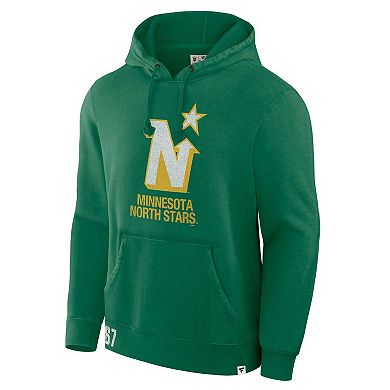 Men's Fanatics Kelly Green Minnesota North Stars Decades Collection Tradition Fleece Pullover Hoodie