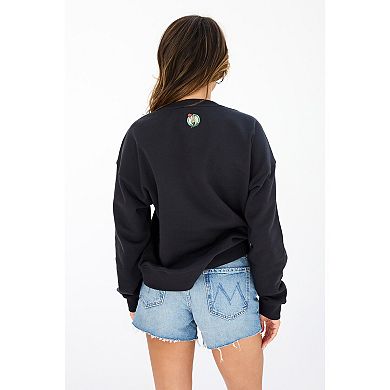 Women's Terez Black Boston Celtics Gemstone Logo Pullover Sweatshirt
