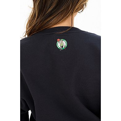 Women's Terez Black Boston Celtics Gemstone Logo Pullover Sweatshirt