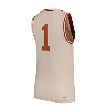 Youth Nike #1 Natural Texas Longhorns Retro Replica Basketball Jersey