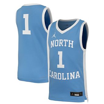 Youth Nike #1 Carolina Blue North Carolina Tar Heels Retro Replica Basketball Jersey