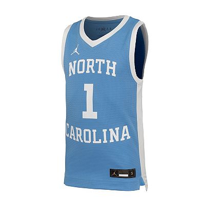 Youth Nike #1 Carolina Blue North Carolina Tar Heels Retro Replica Basketball Jersey