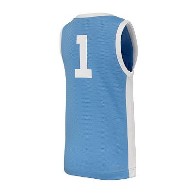 Youth Nike #1 Carolina Blue North Carolina Tar Heels Retro Replica Basketball Jersey