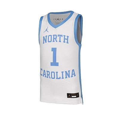 Youth Nike #1 White North Carolina Tar Heels Retro Replica Basketball Jersey